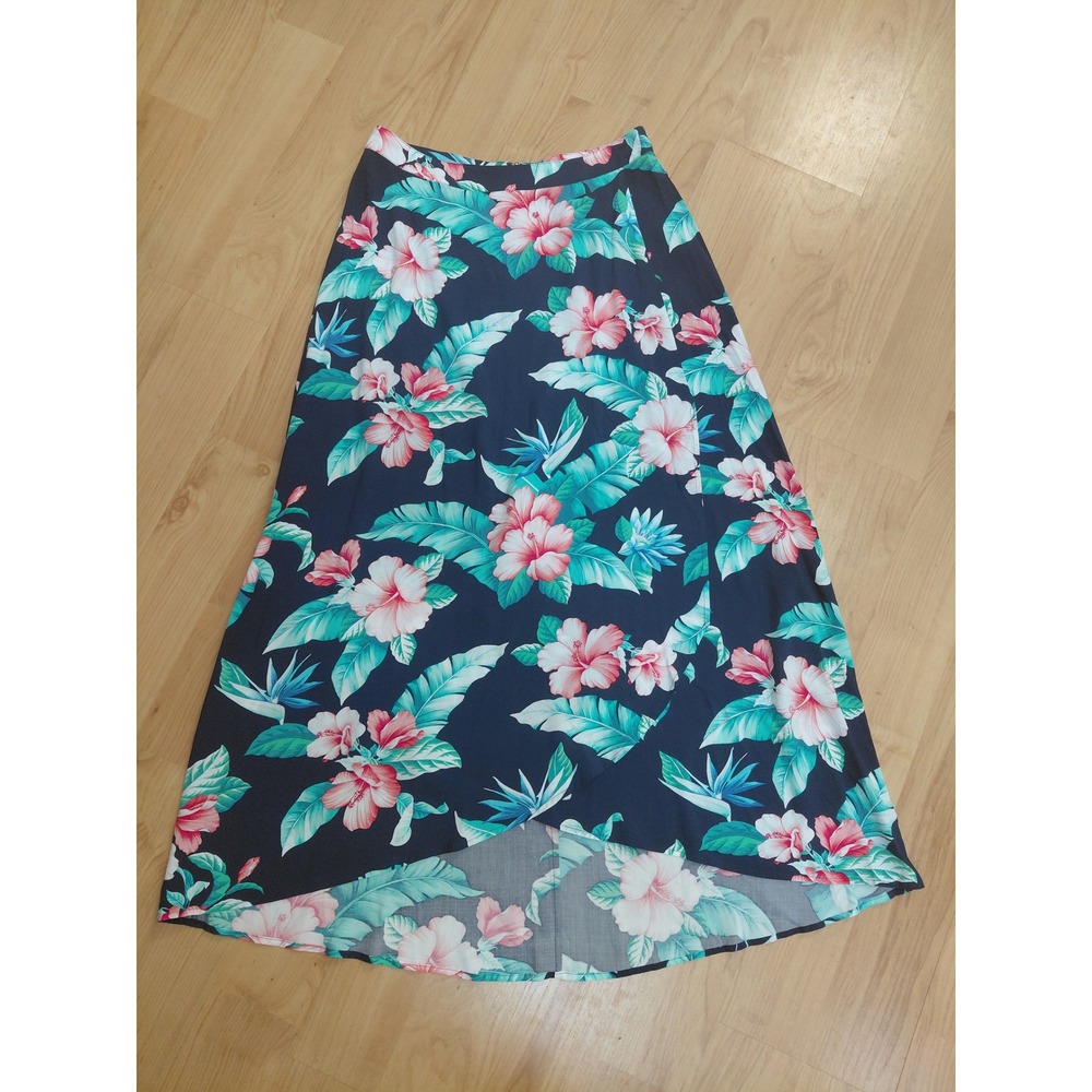 Tommy Bahama Womens 4 Tropical Hibiscus Floral High Low Maxi Skirt Rayon
